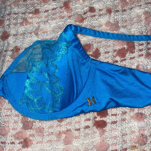 NWT SAVAGE X FENTY by Rhianna Sparkly Blue Lingerie Bra 36B - Picture 5 of 5